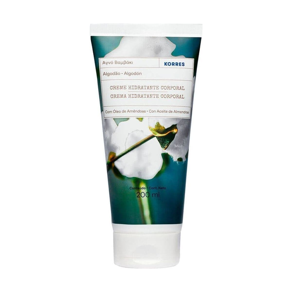 Embalagem de Creme Hidratante Corporal Korres Algodão