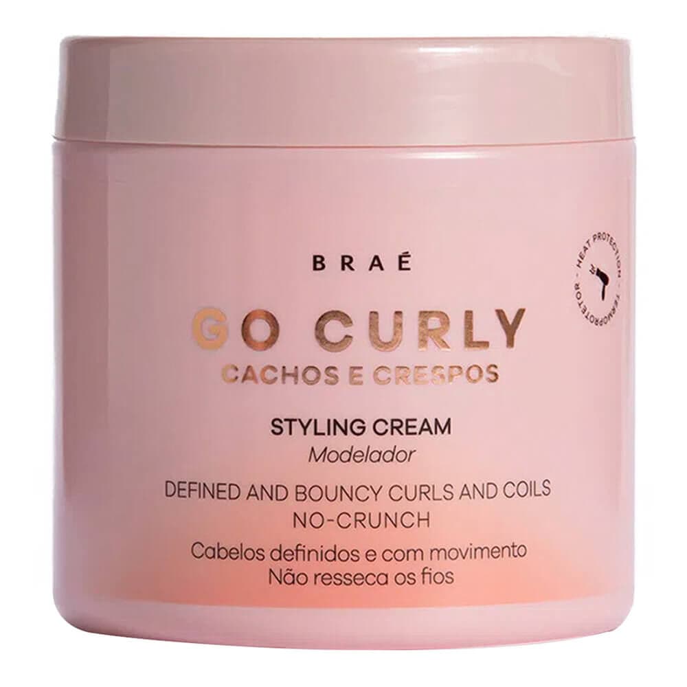 Embalagem de Finalizador Braé Go Curly Cachos e Crespos Styling Cream