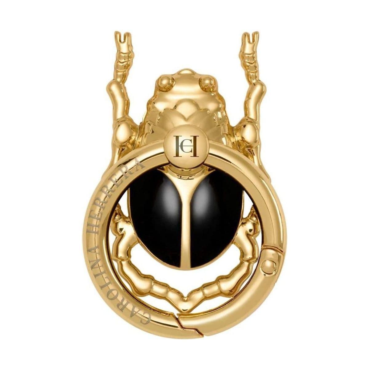 Embalagem de Aro com Charm de Besouro Para Pó Compacto Carolina Herrera