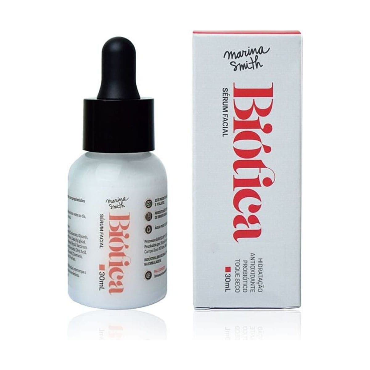 Embalagem de Sérum Facial Marina Simth Toque Seco Biótica