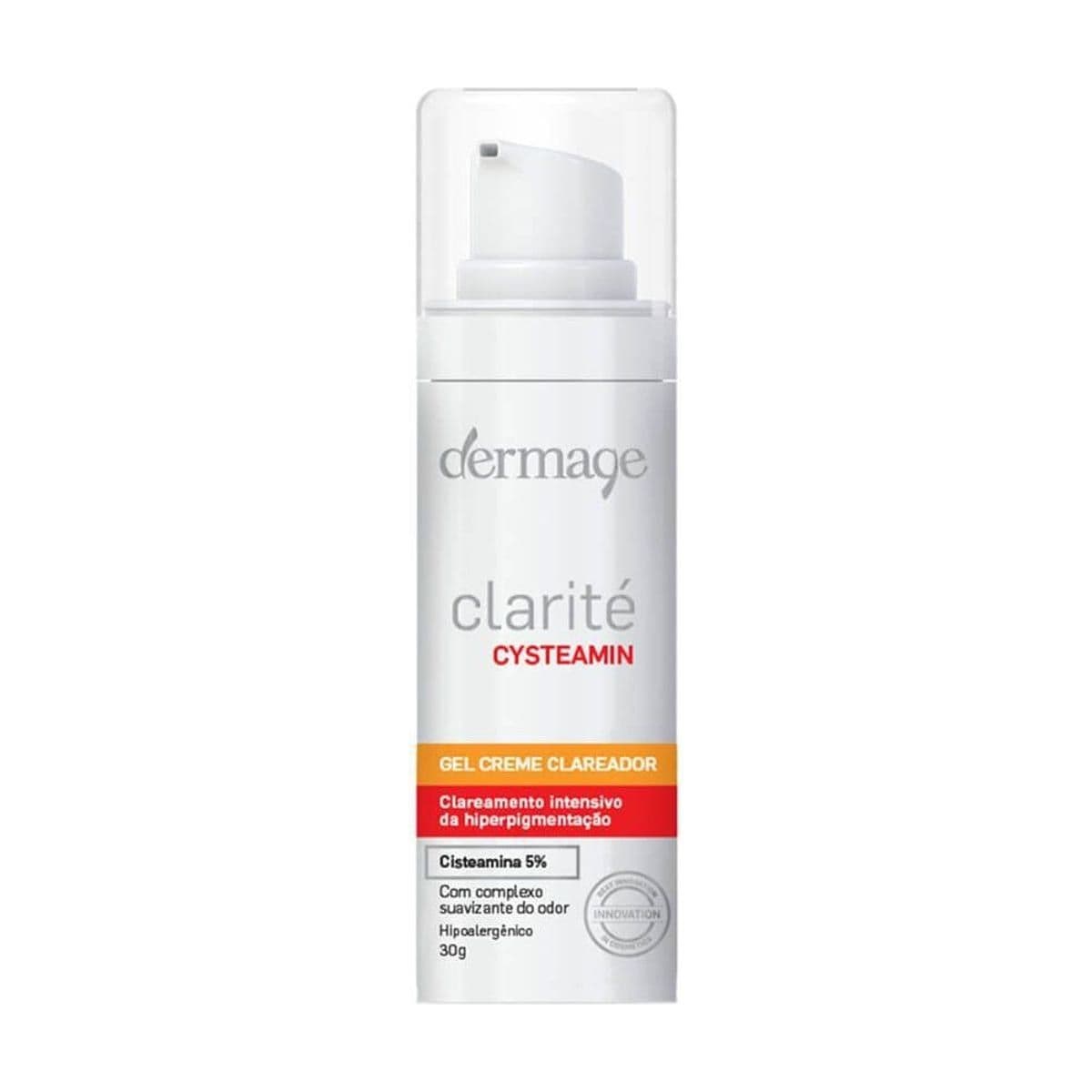 Embalagem de Gel Creme Clareador Dermage Clarité Cysteamin