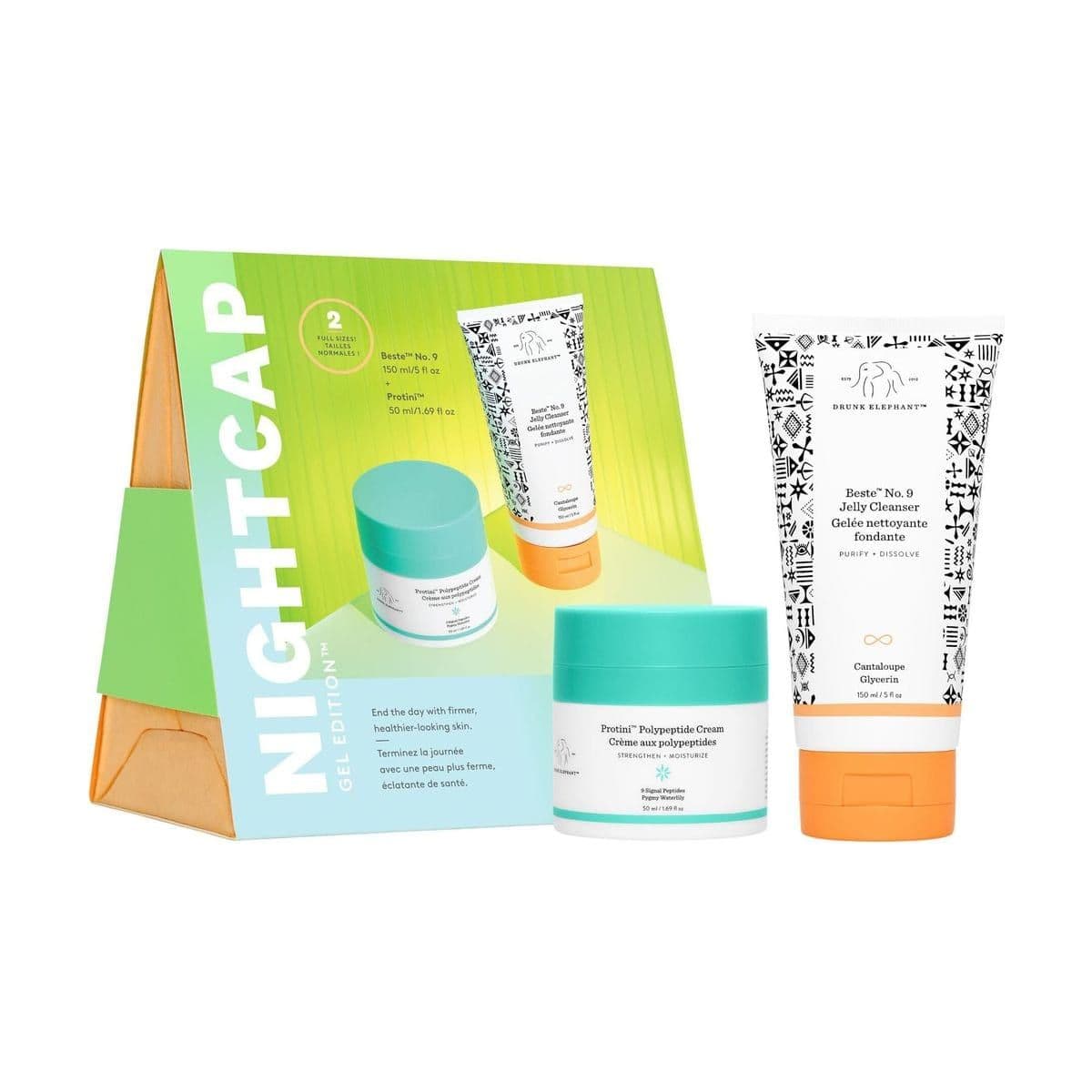 Embalagem de Kit Drunk Elephant Nightcap Gel Edition
