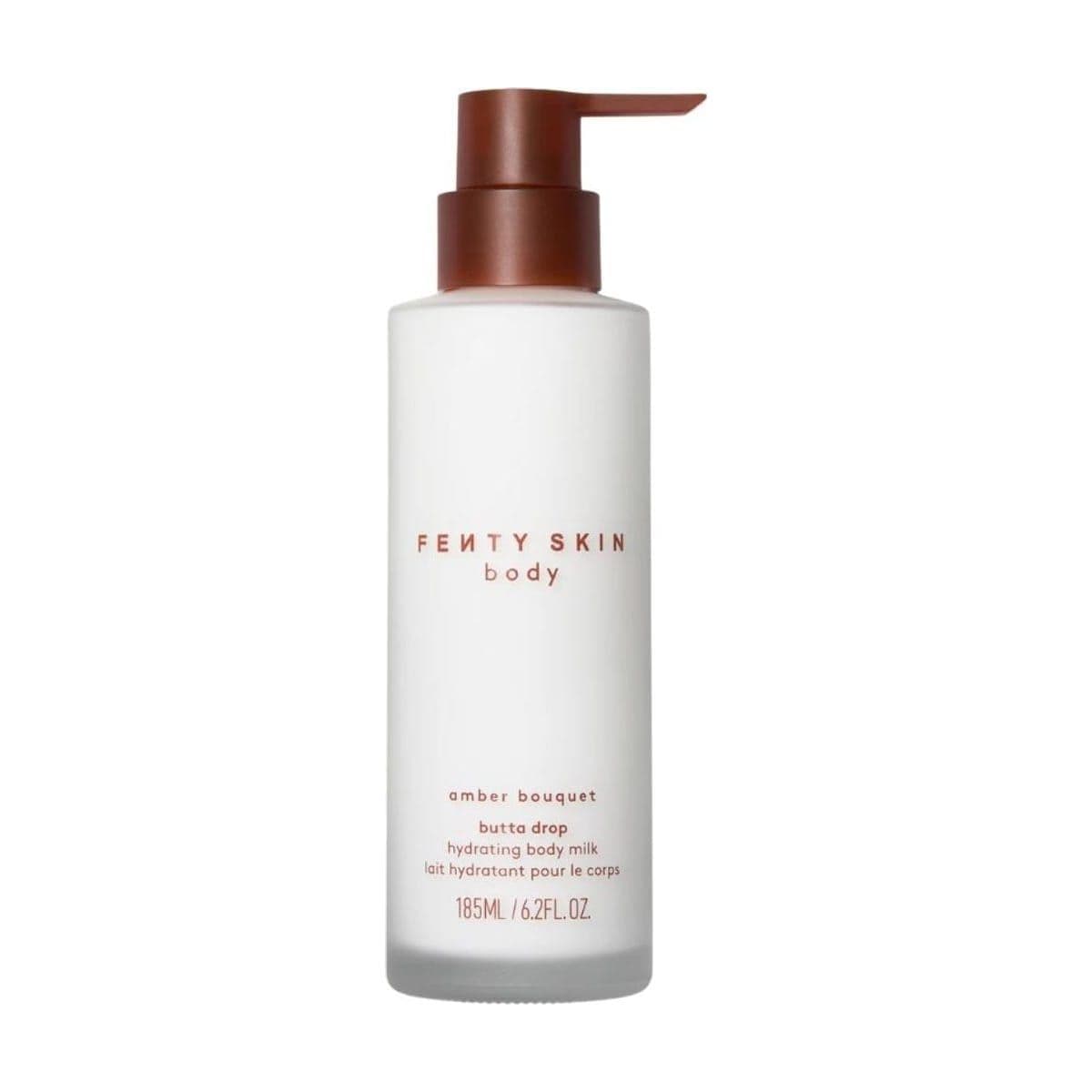 Embalagem de Loção Corporal Fenty Skin Butta Drop Milk Amber Bouquet