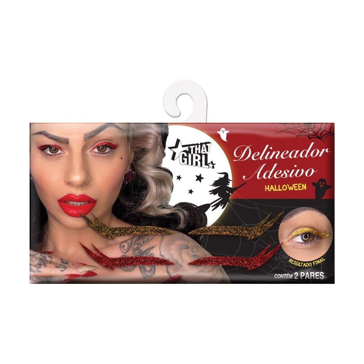 Embalagem de Kit de Delineadores Adesivos That Girl Halloween