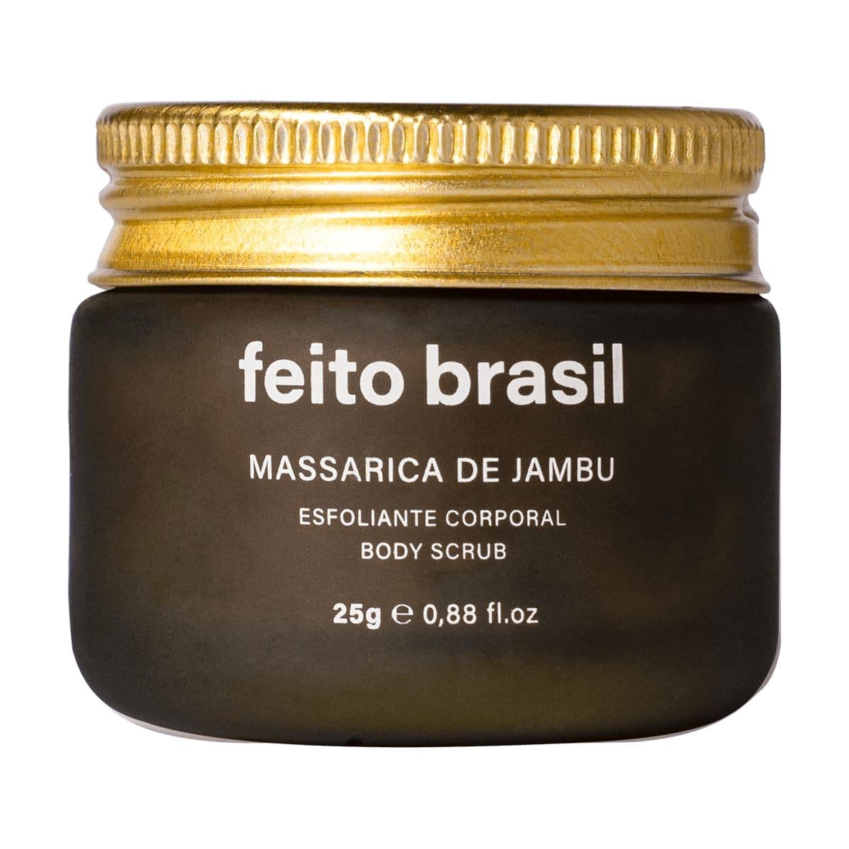 Embalagem de Esfoliante Corporal Feito Brasil Alegria de Ver o Peso Massarica de Jambu