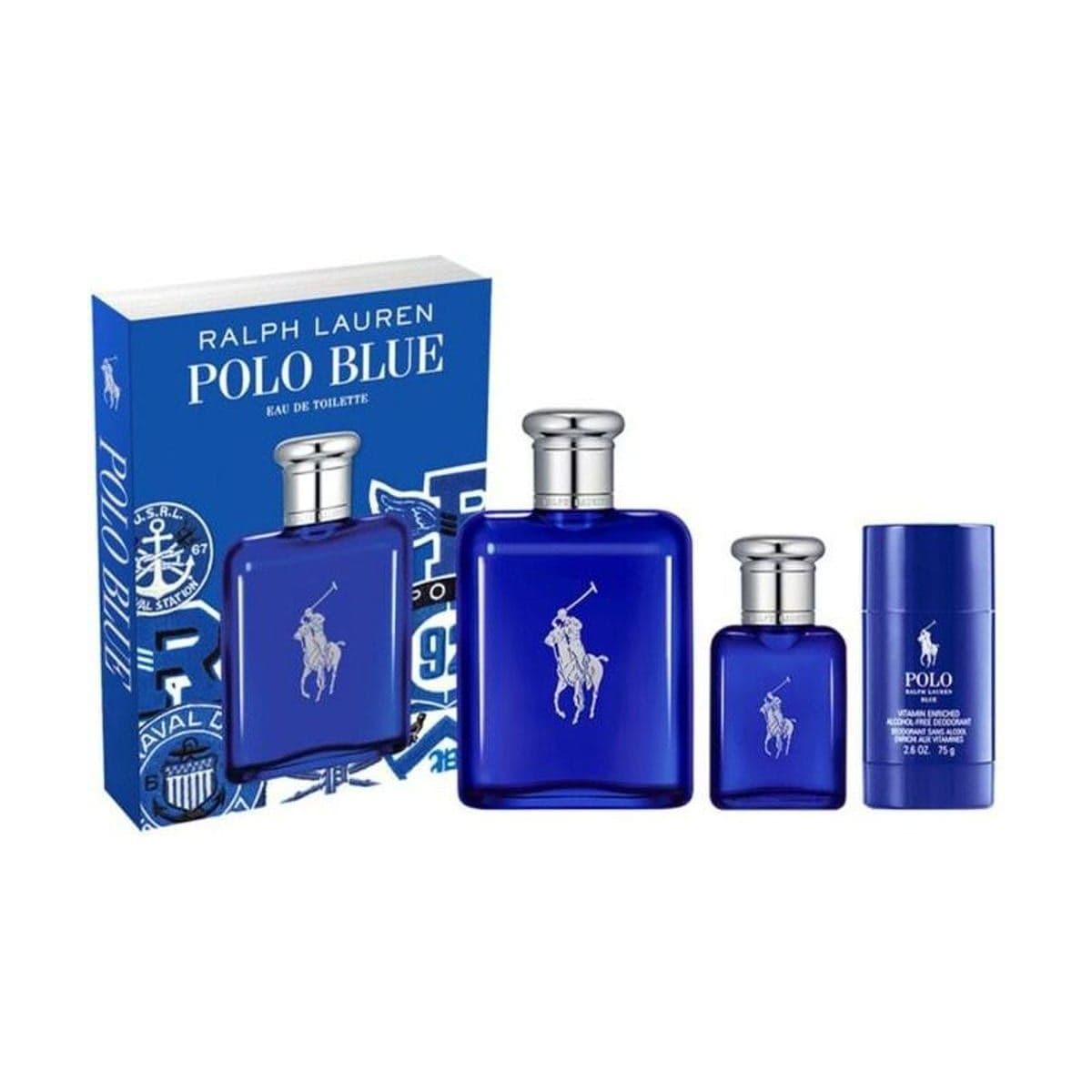 Embalagem de Kit Coffret Ralph Lauren Polo Blue Masculino Eau de Toilette