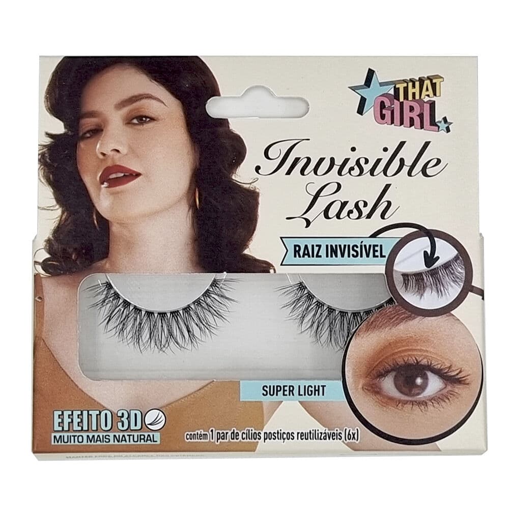 Embalagem de Cilios Postiços That Girl Invisible Lash 3D Super Light