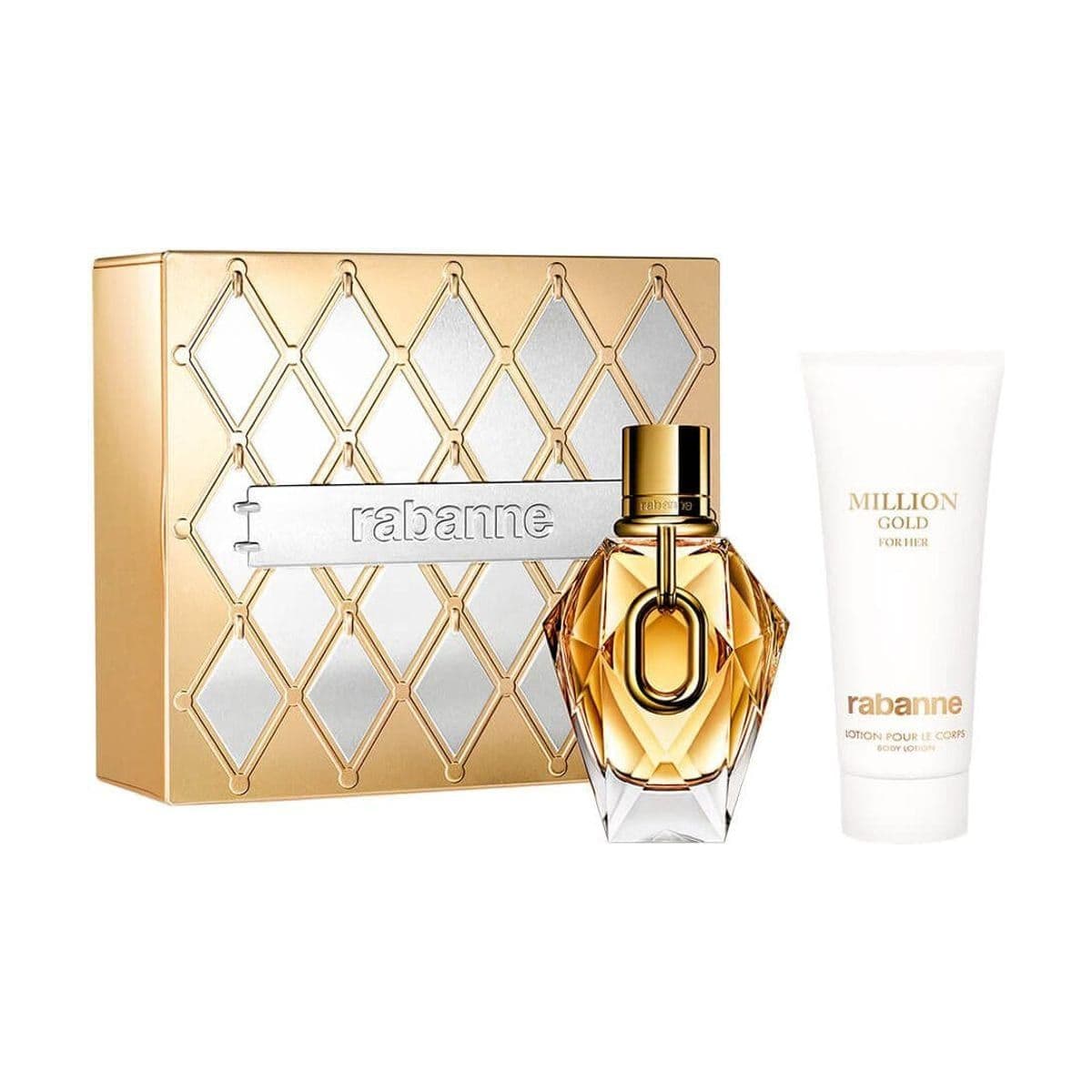 Embalagem de Kit Coffret Rabanne Million Gold Feminino Eau de Parfum
