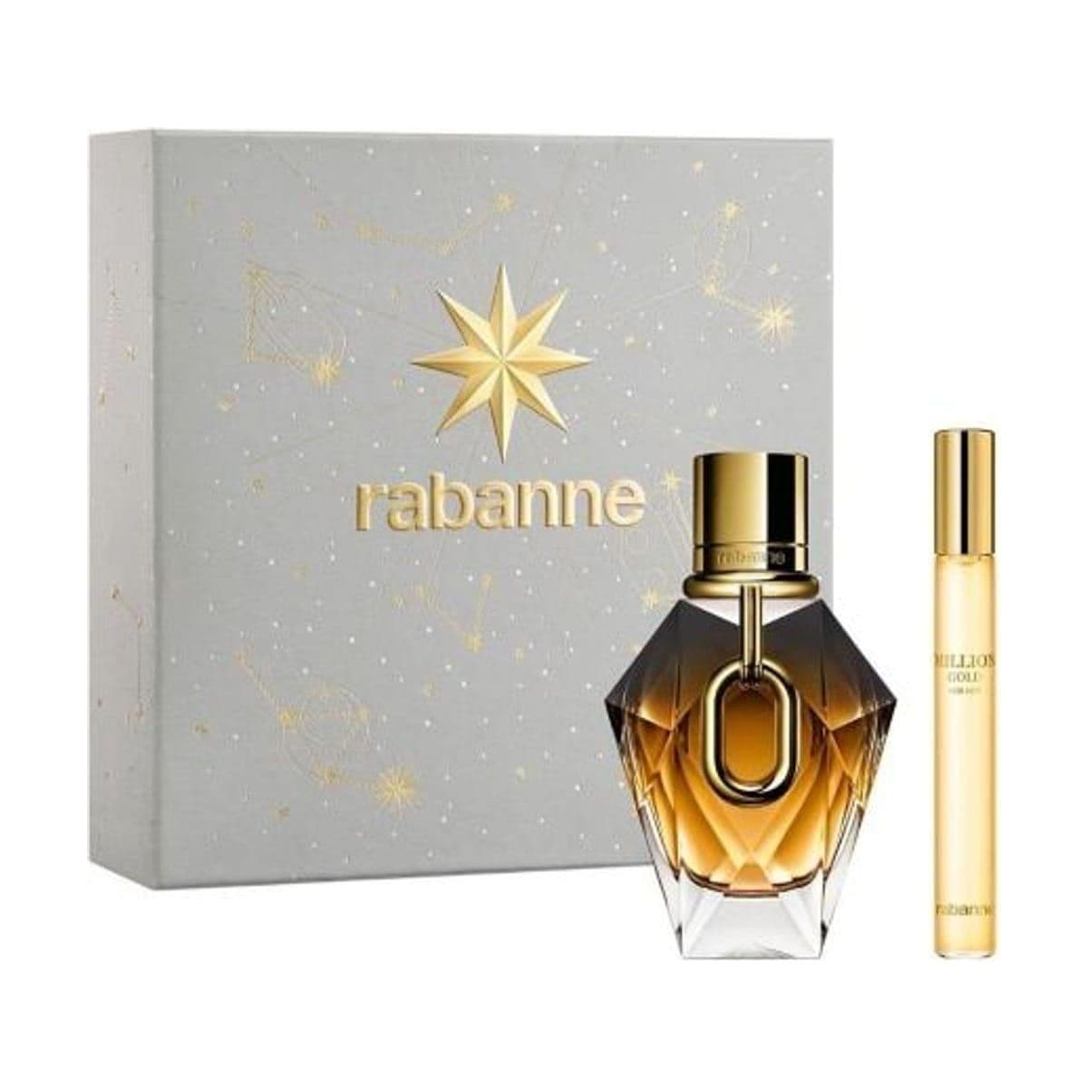 Embalagem de Kit Coffret Rabanne Million Gold Feminino Parfum