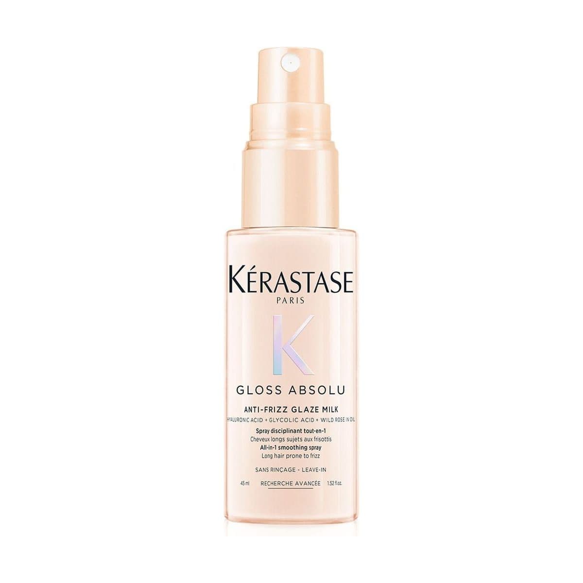 Embalagem de Spray Kerastase Gloss Absolu Anti-Frizz Glaze Milk
