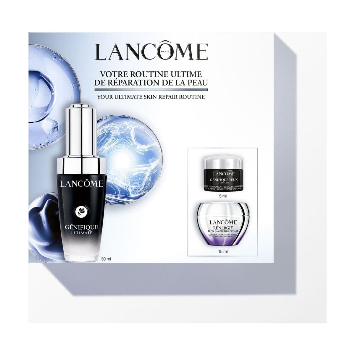 Embalagem de Kit Rotina Facial Lancôme Génifique