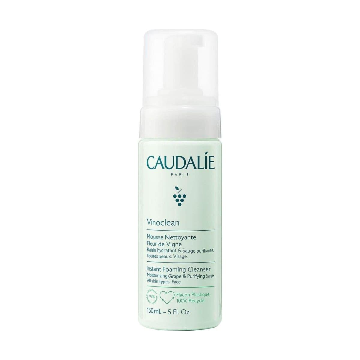 Embalagem de Espuma de Limpeza Caudalie Vinoclean