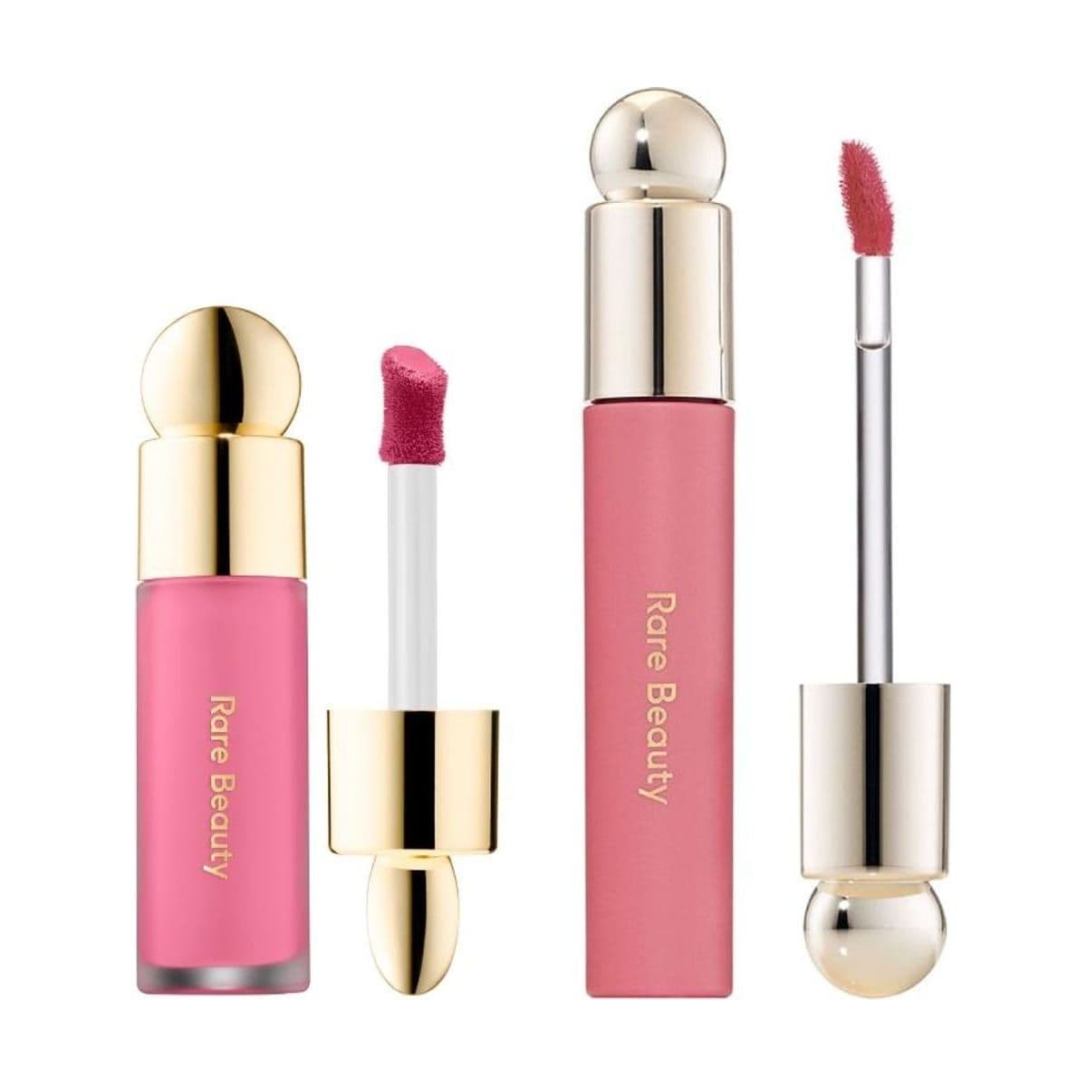 Embalagem de Kit Blush Liquido e Lip Oil Rare Beauty