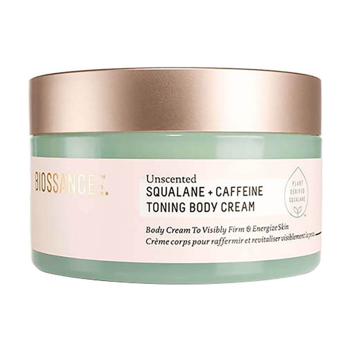 Embalagem de Creme Corporal Tonificante com Cafeína e Esqualano Biossance