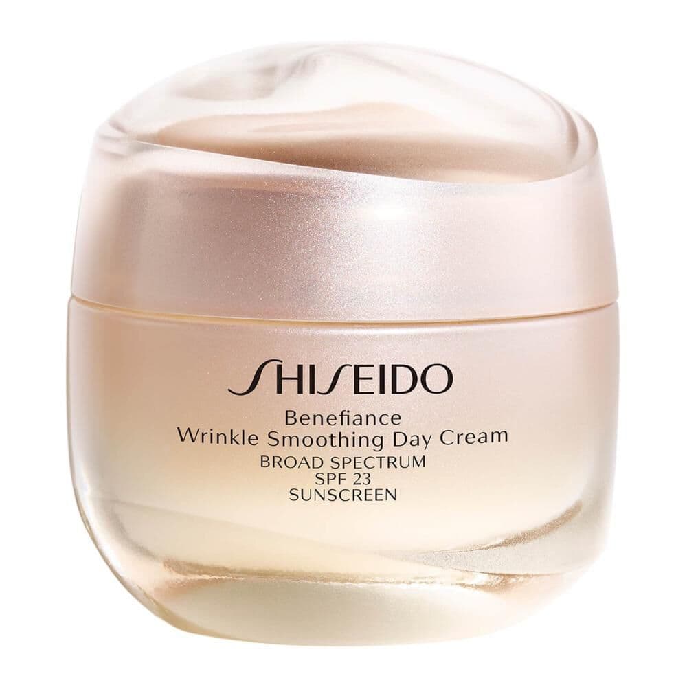 Embalagem de Creme Anti-Idade Shiseido Benefiance Wrinkle Smoothing Day SPF 23