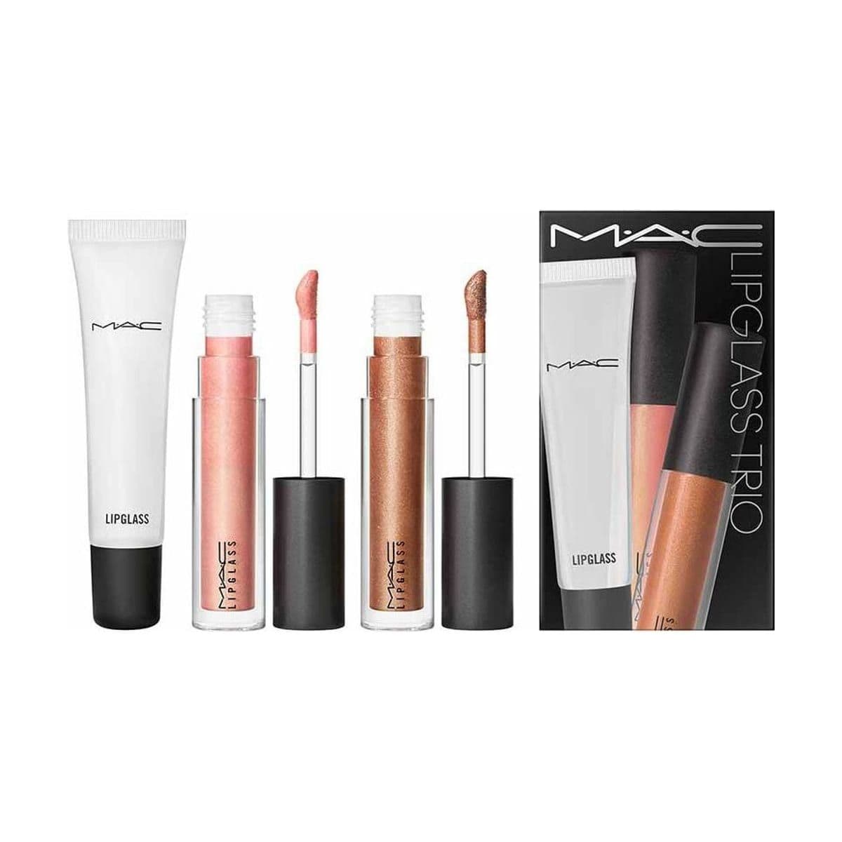 Embalagem de Kit de Gloss Labial MAC Glossed Out Lipglass Trio