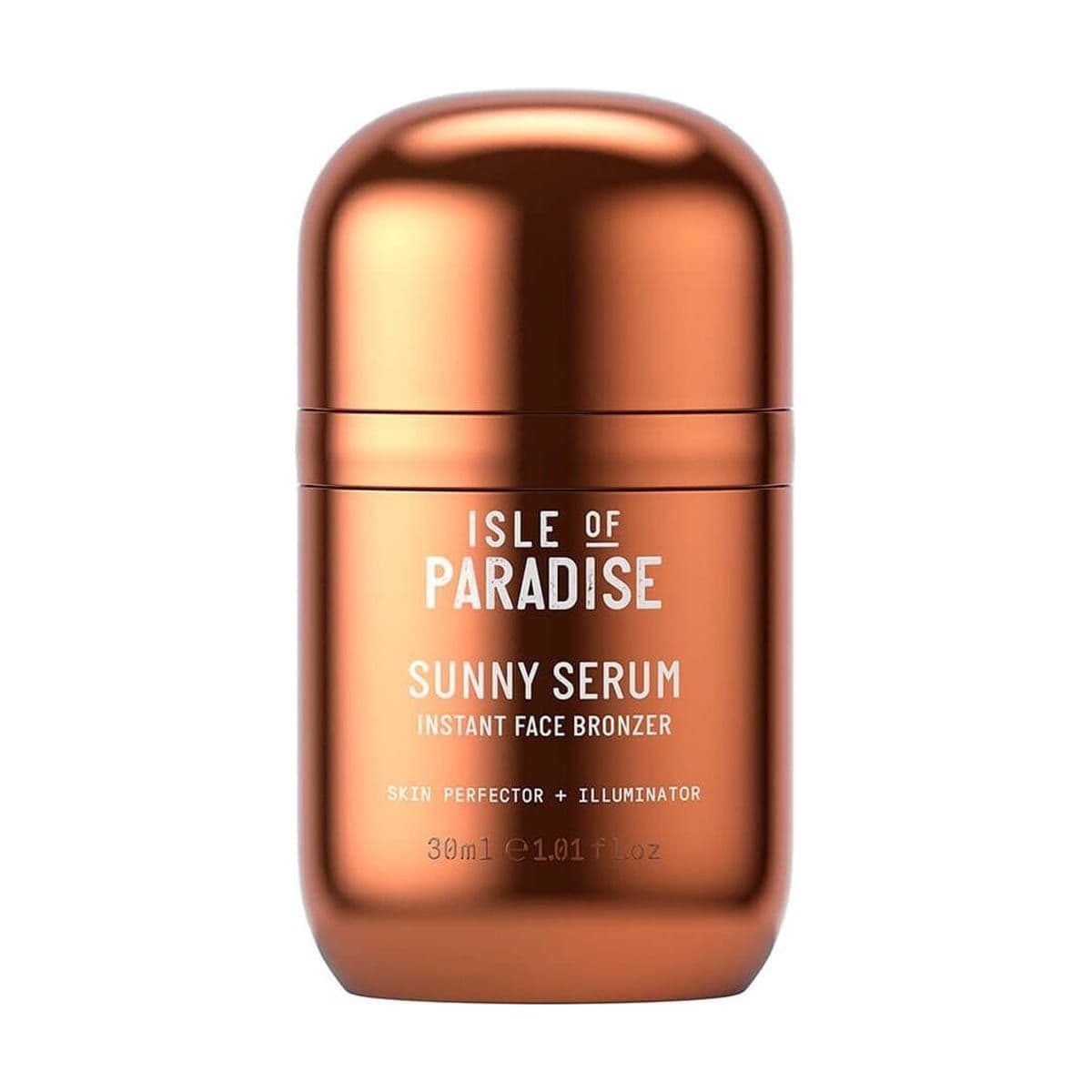 Embalagem de Sérum Isle of Paradise Sunny Bronzeador