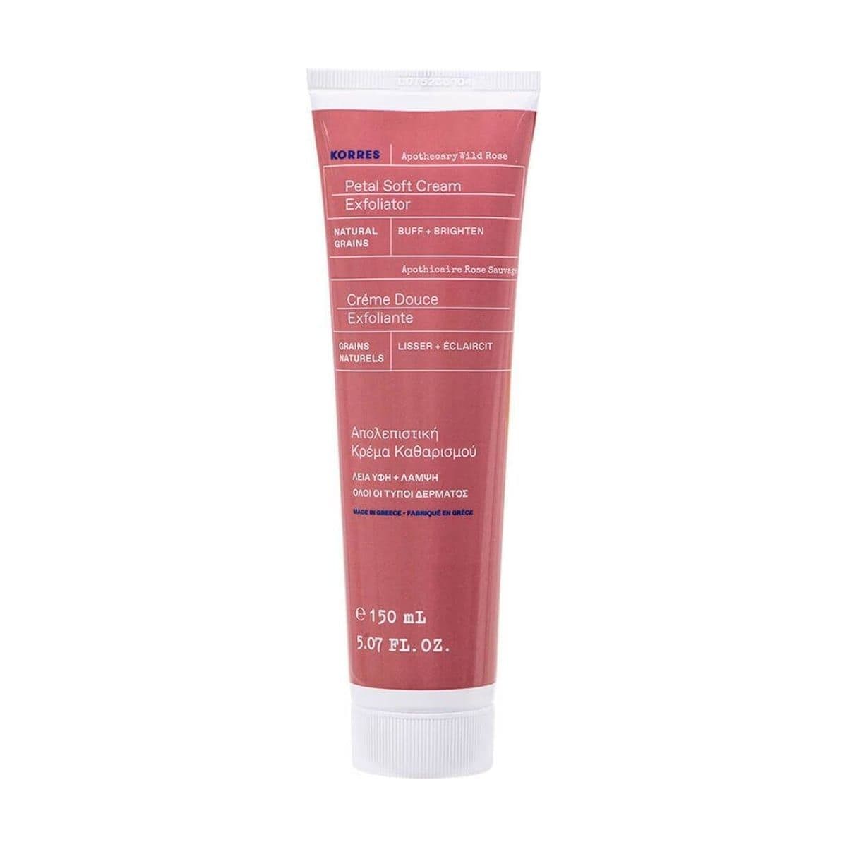 Embalagem de Esfoliante Korres Wild Rose Creme Delicado de Pétalas