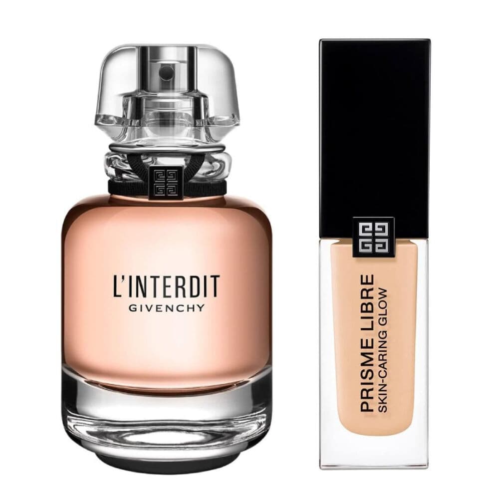 Embalagem de Kit Givenchy L'Interdit e Prime Libre