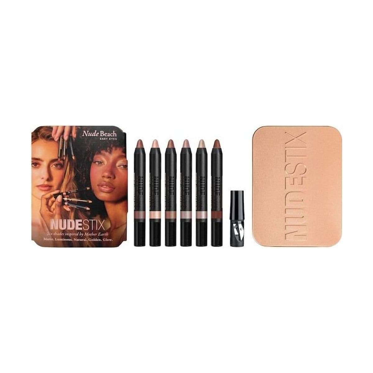Embalagem de Paleta de Sombras Nudestix Nude Beach Eye Pencil