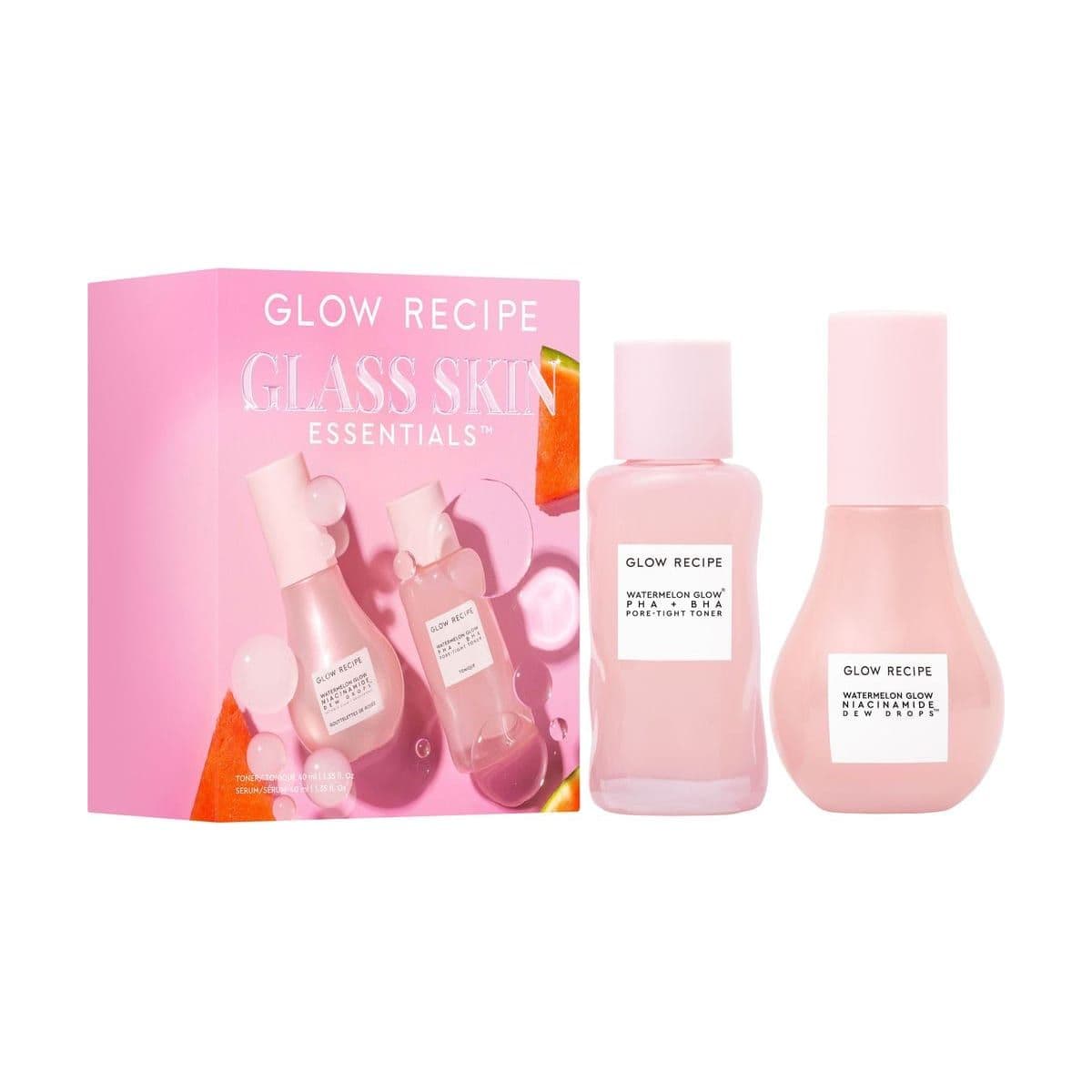 Embalagem de Kit Glow Recipe Glass Skin Essentials