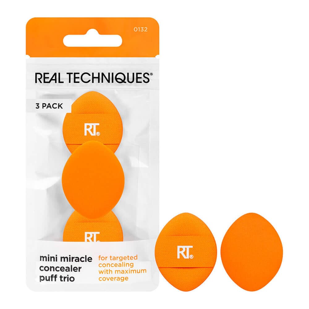 Embalagem de Kit com 3 Esponjas Mini para Corretivo Real Techniques