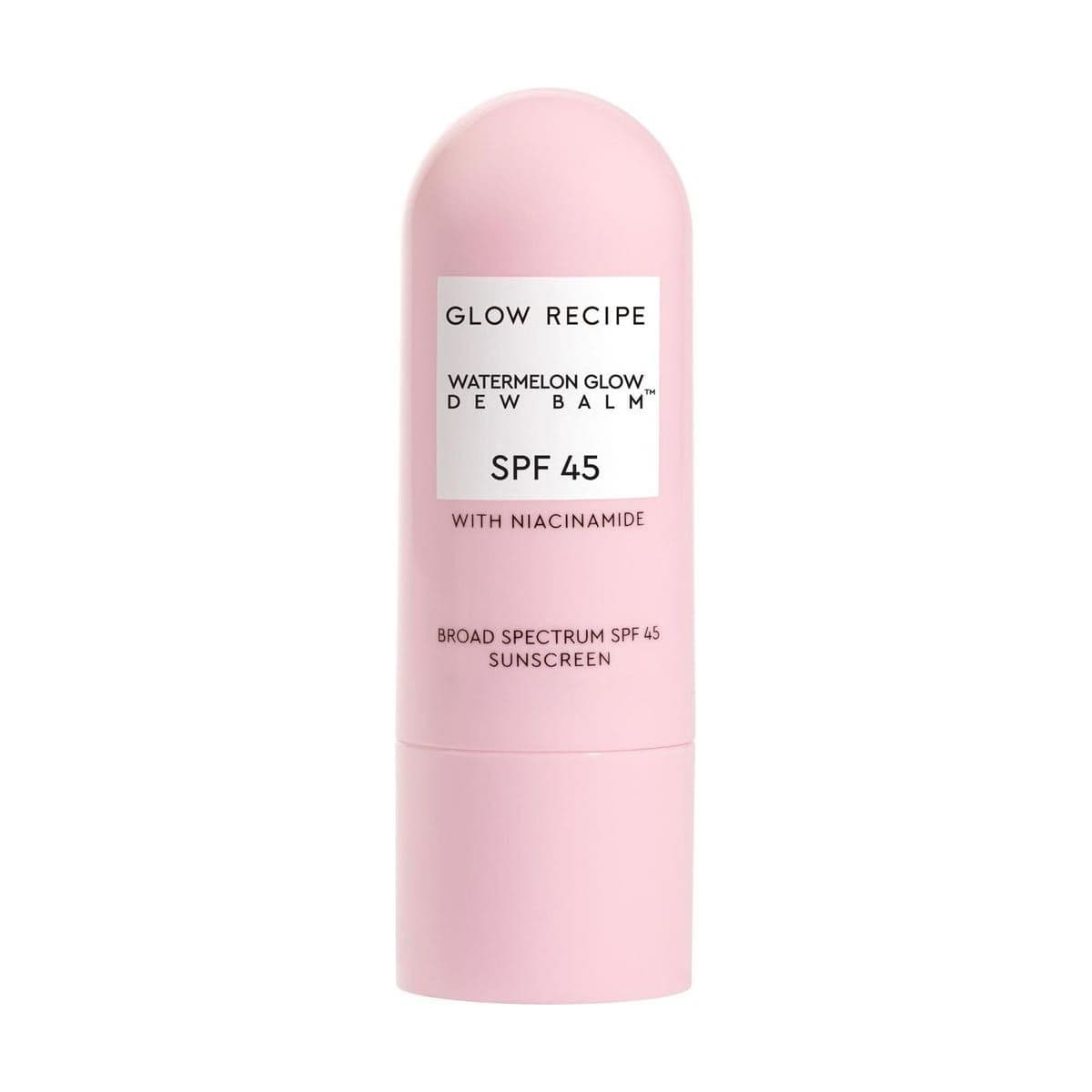 Embalagem de Protetor Solar Facial em Bastão Glow Recipe Dew Balm Watermelon Glow Niacinamide FPS 45