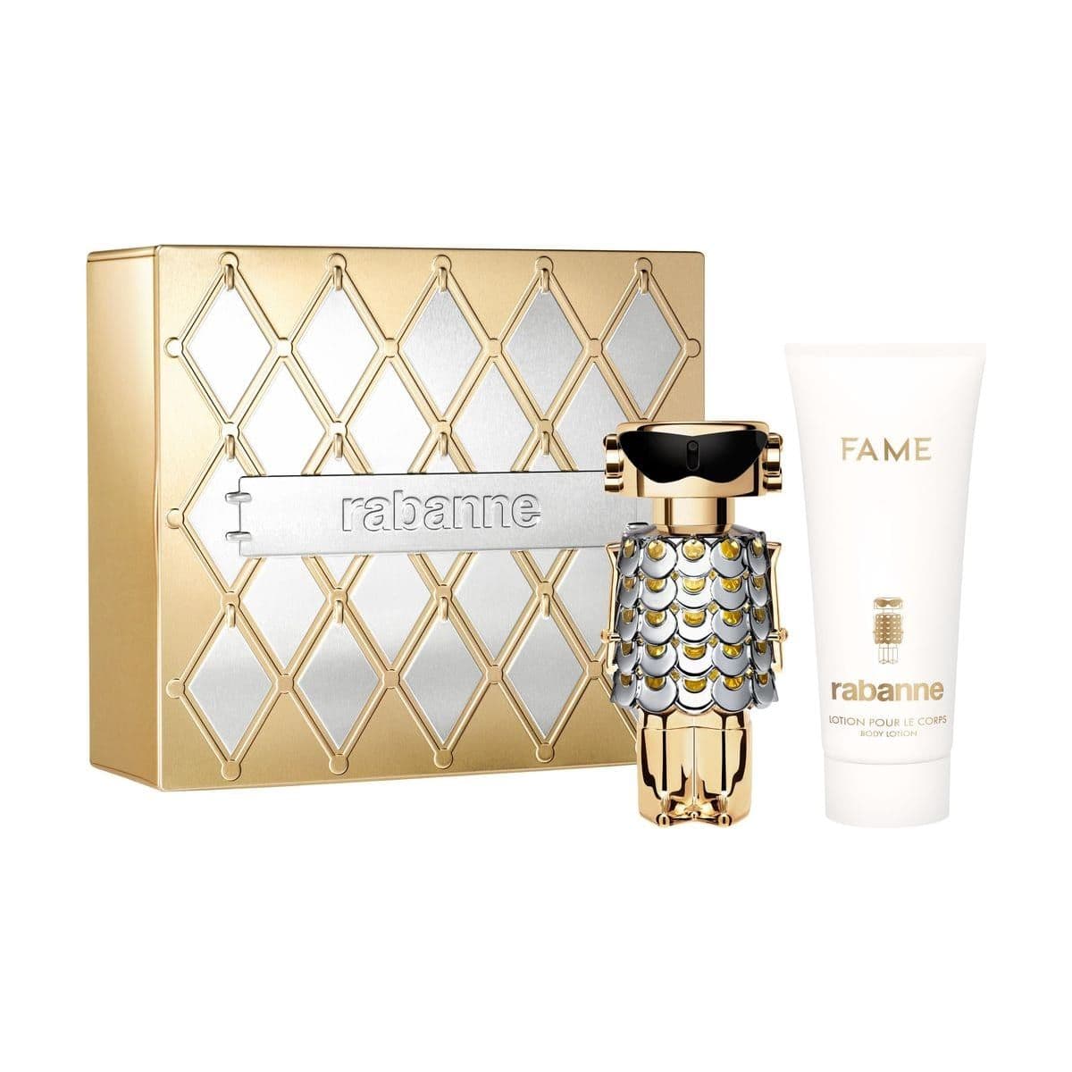 Embalagem de Kit Coffret Rabanne Fame Feminino Eau de Parfum