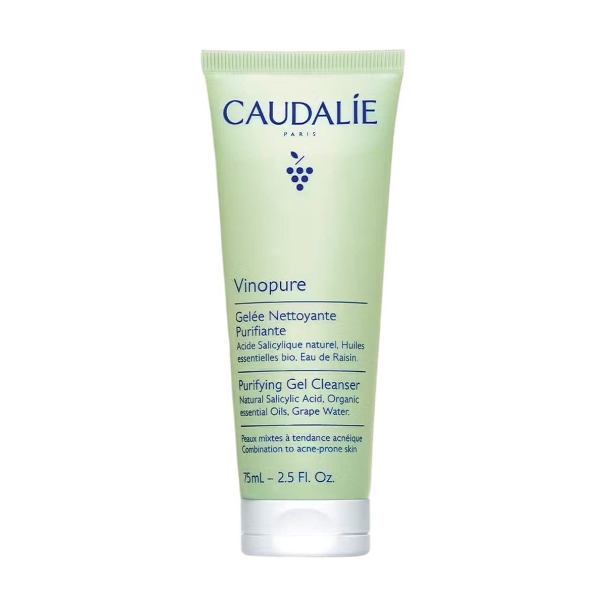 Embalagem de Gel de Limpeza Purificante Caudalie Vinopure