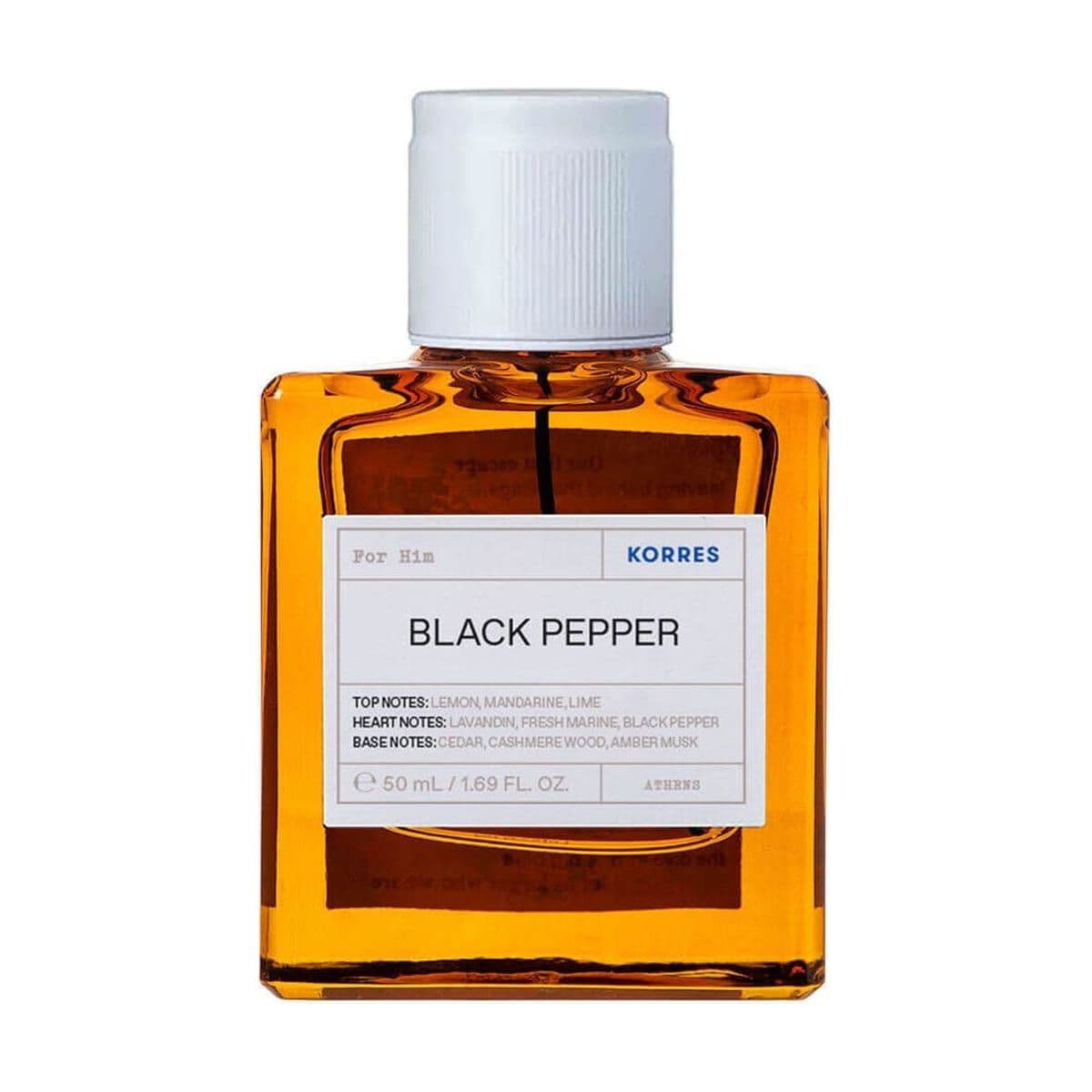 Embalagem de Deo Colônia Korres Black Pepper Masculina