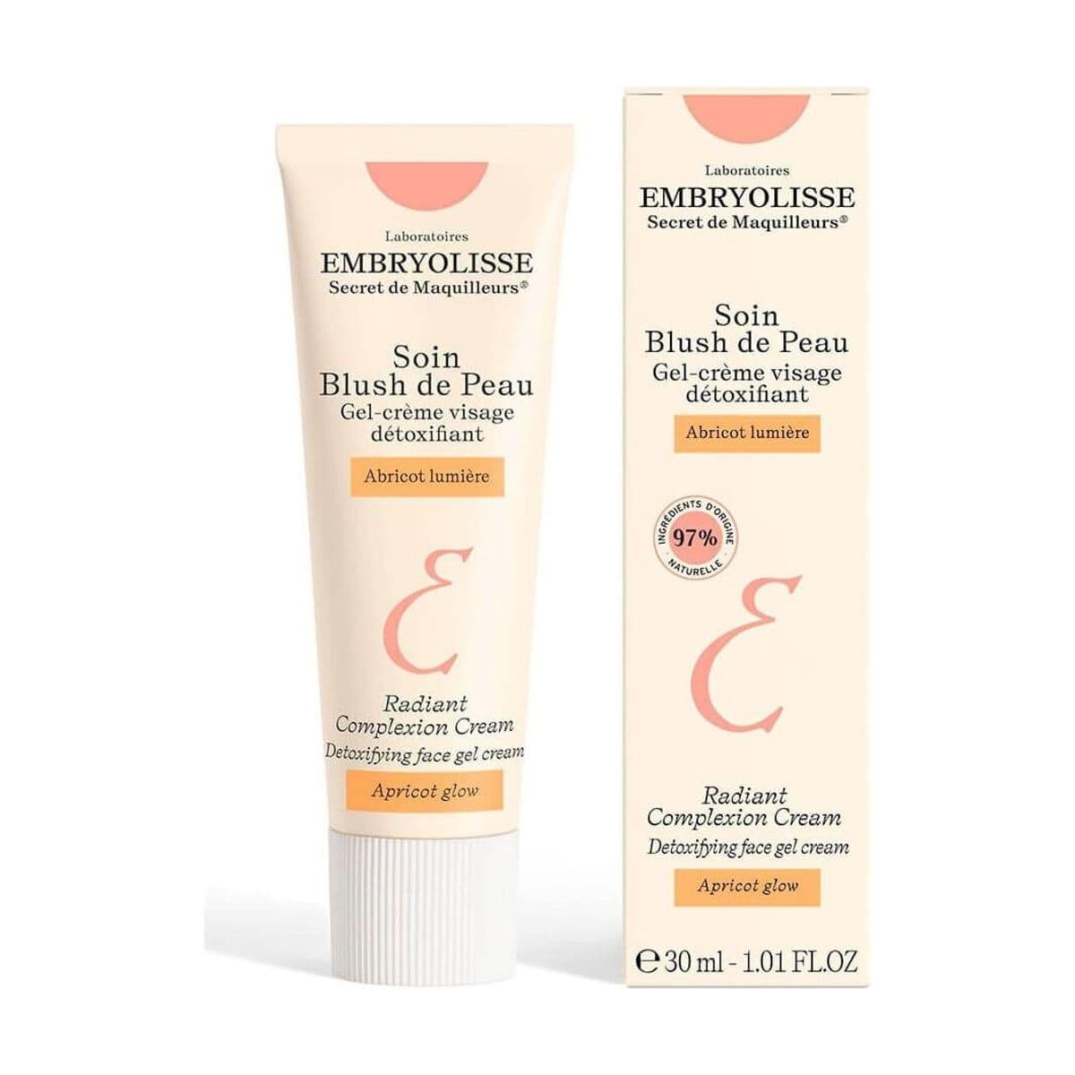 Embalagem de Blush Líquido Embryolisse Segredo dos Maquiadores Dourado