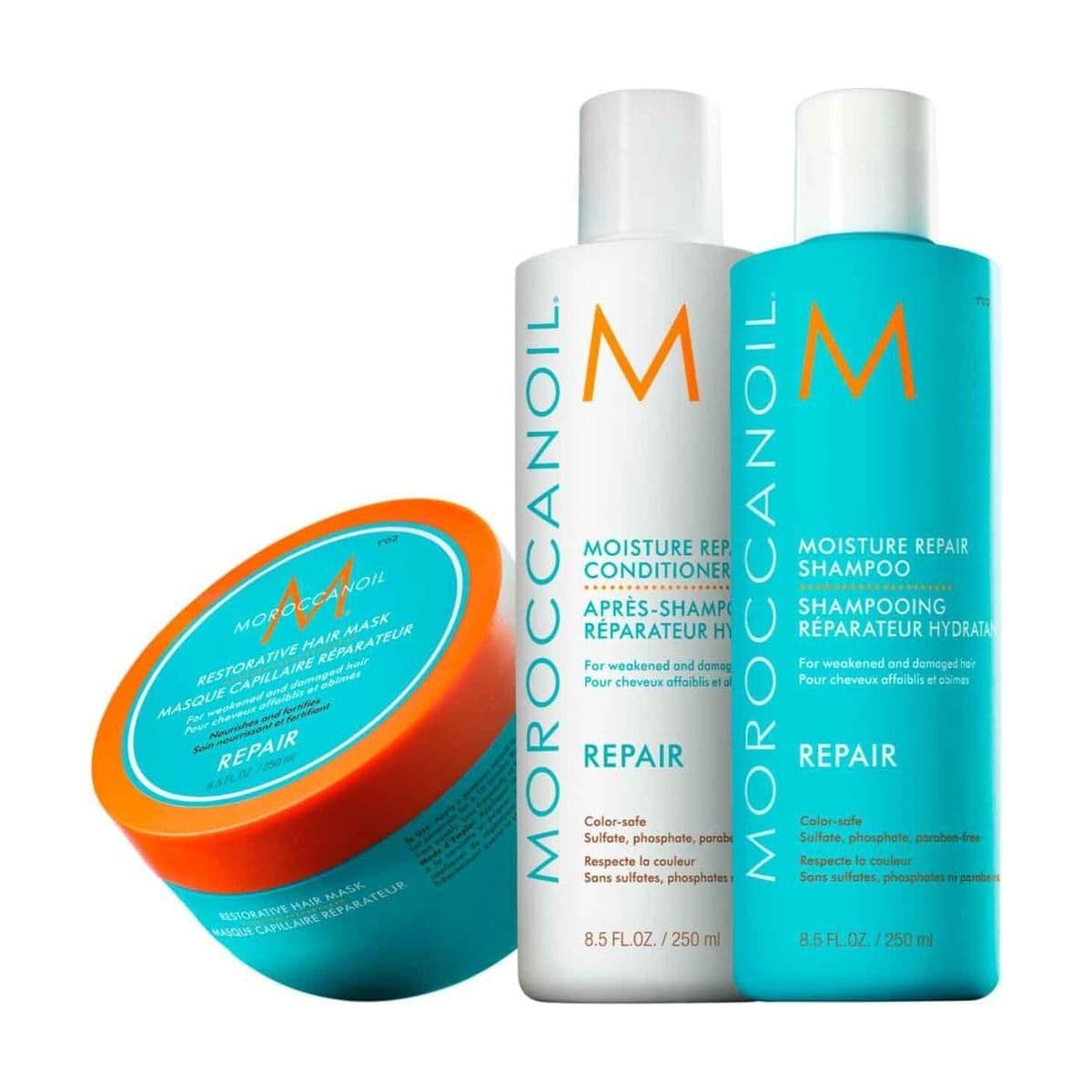 Embalagem de Kit Trio Reparação Moroccanoil Repair