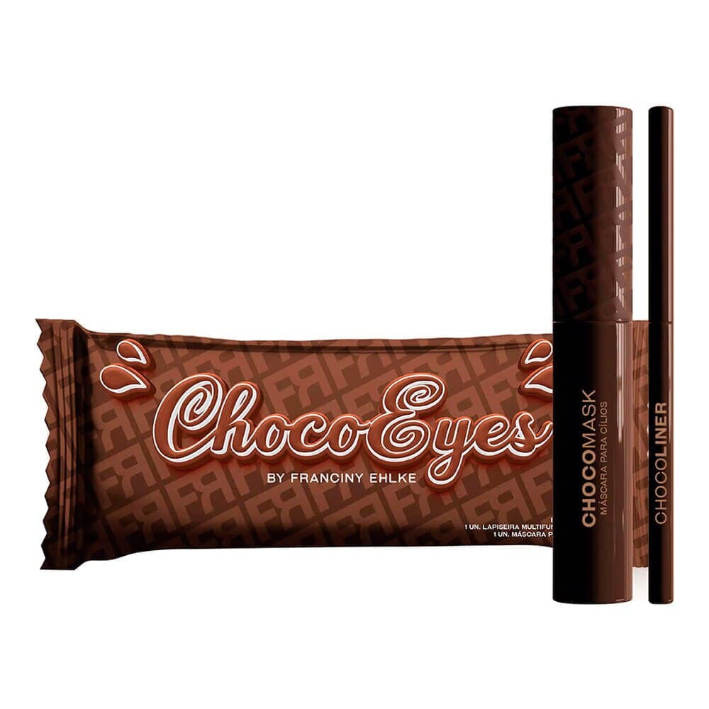 Embalagem de Kit Máscara de Cilios Marrom e Lápis Multifuncional By Franciny Ehlke Chocoeyes