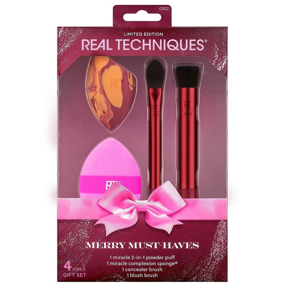 Embalagem de Kit Pincéis e Esponja Real Techniques Desejos de Beleza