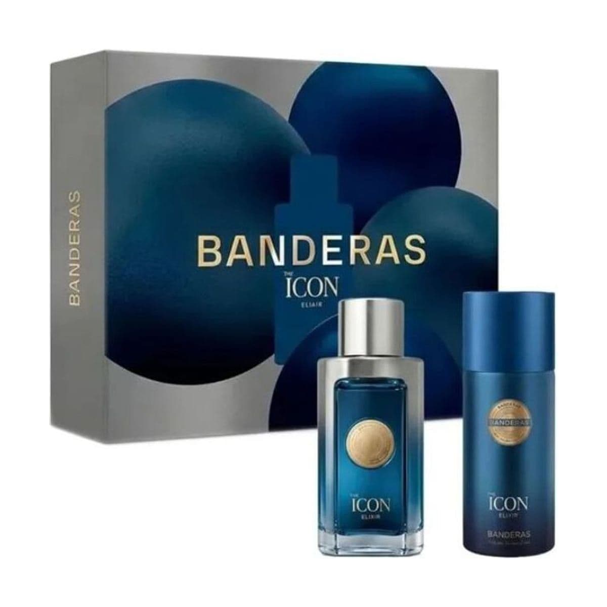 Embalagem de Kit Coffret Antonio Banderas The Icon Masculino Elixir
