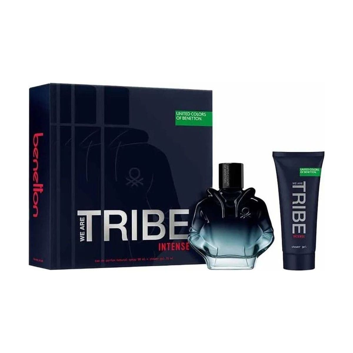 Embalagem de Kit Coffret Benetton United Colors We Are Tribe Intense Masculino Eau de Parfum