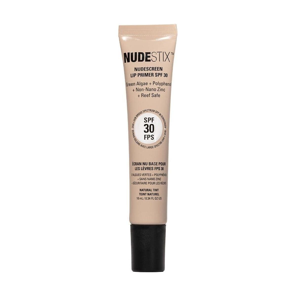 Embalagem de Primer Labial com Proteção Solar FPS30 Nudestix Nudescreen Lip Primer