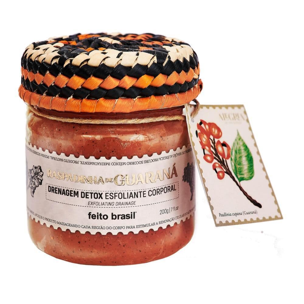 Embalagem de Drenagem Detox Esfoliante Corporal Feito Brasil Raspadinha de Guaraná