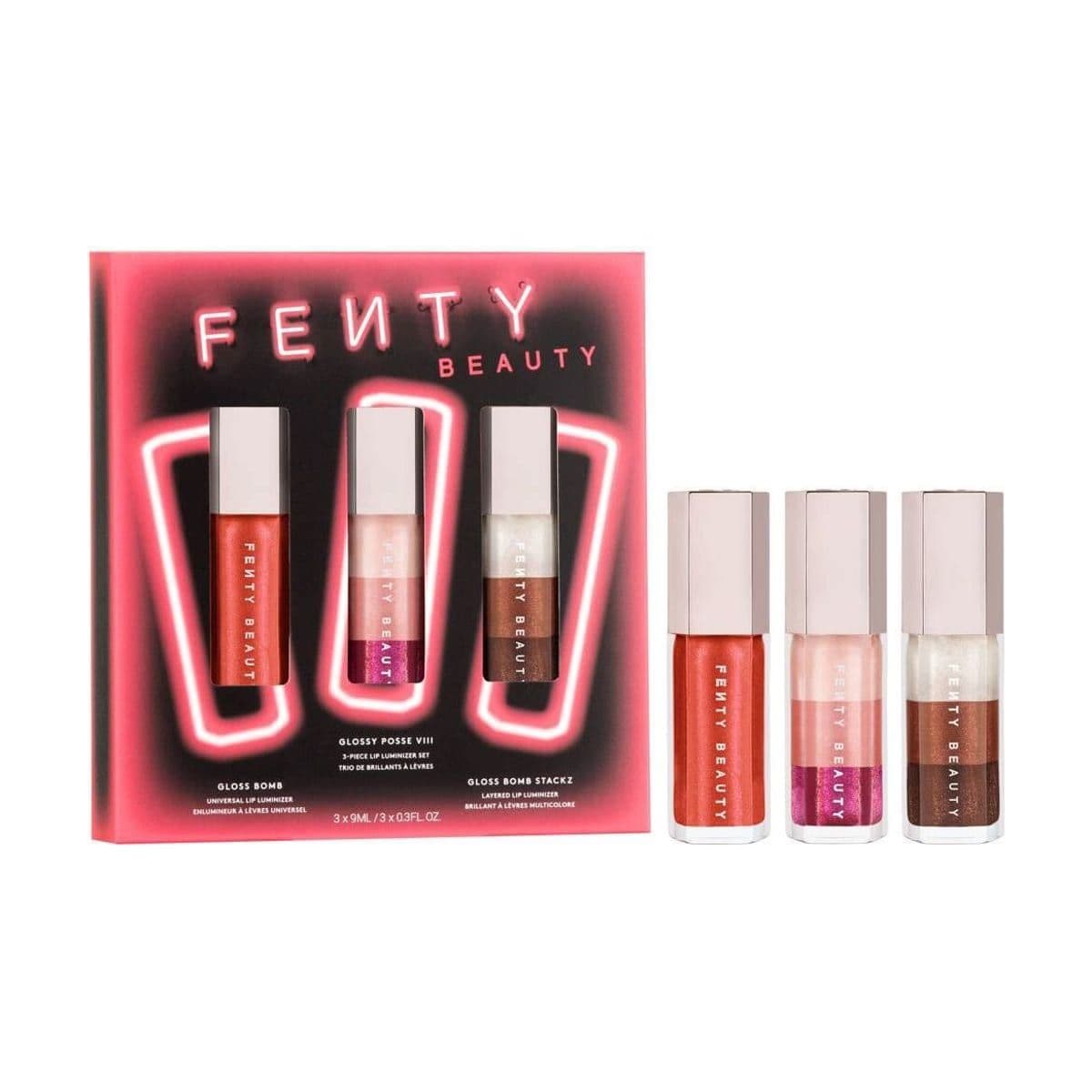 Embalagem de Kit de Gloss Labial Fenty Beauty Glossy Posse Viii