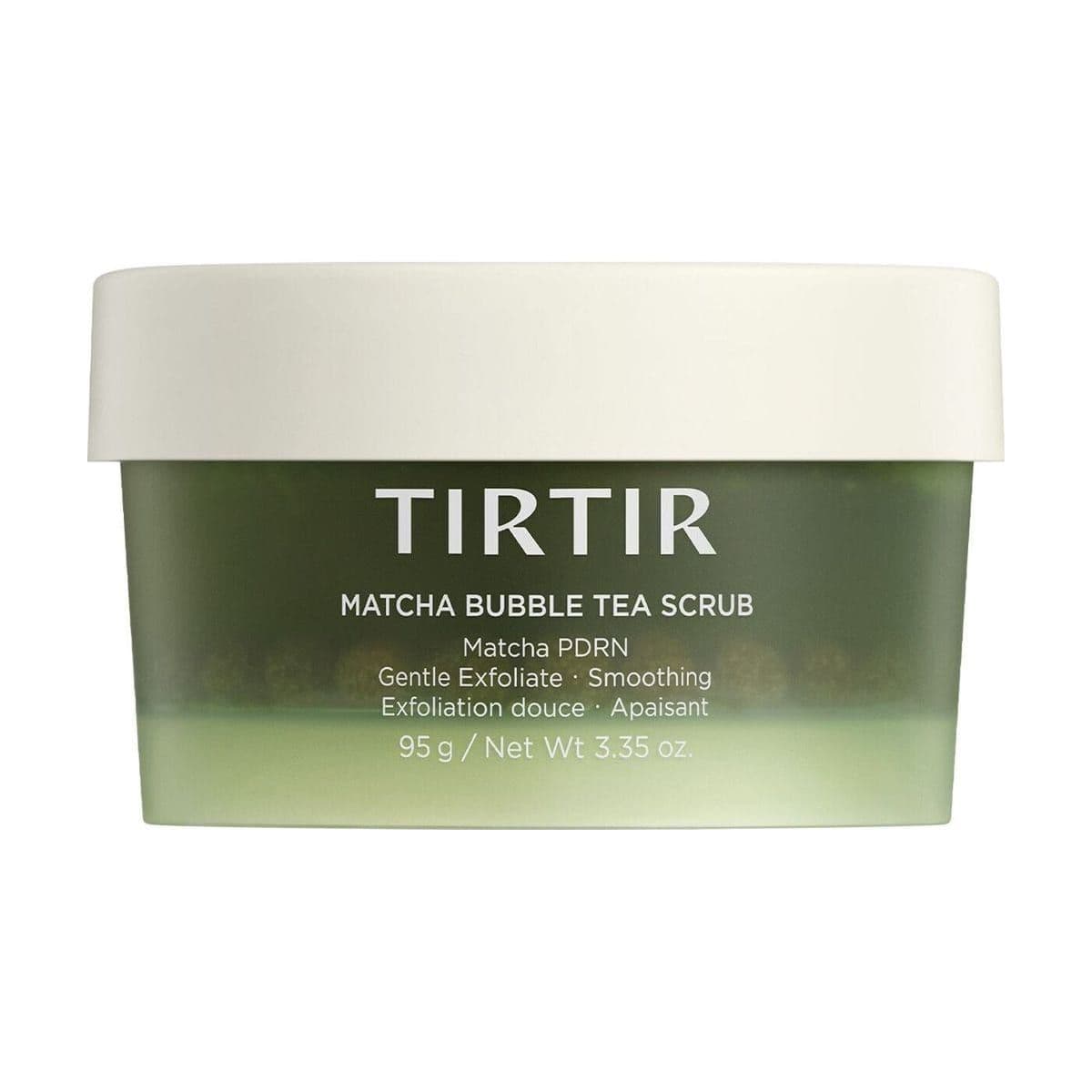 Embalagem de Esfoliante Facial TIRTIR Matcha PDRN Bubble Tea