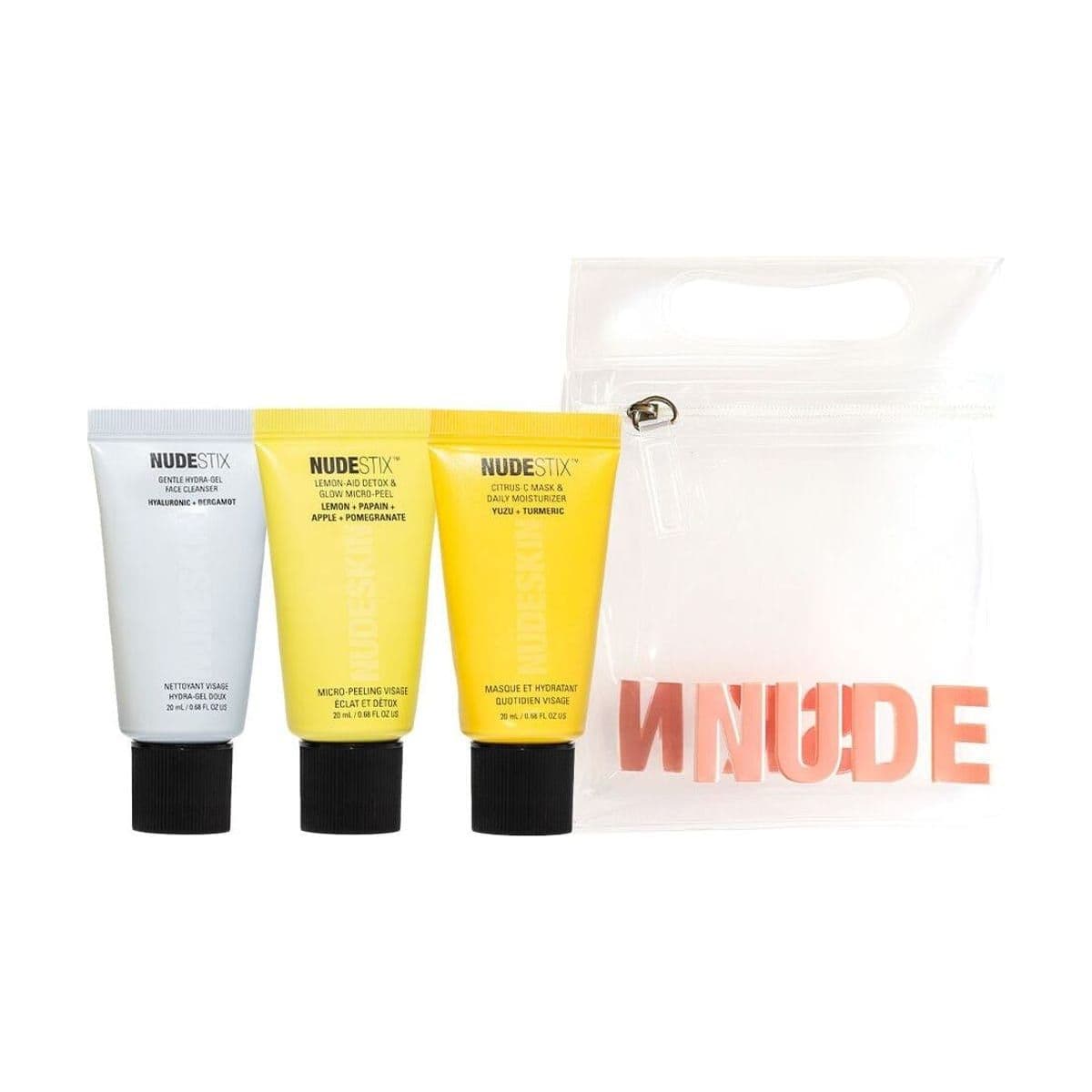 Embalagem de Kit Nudestix Pele Renovada 3 Passos Peles Sensíveis