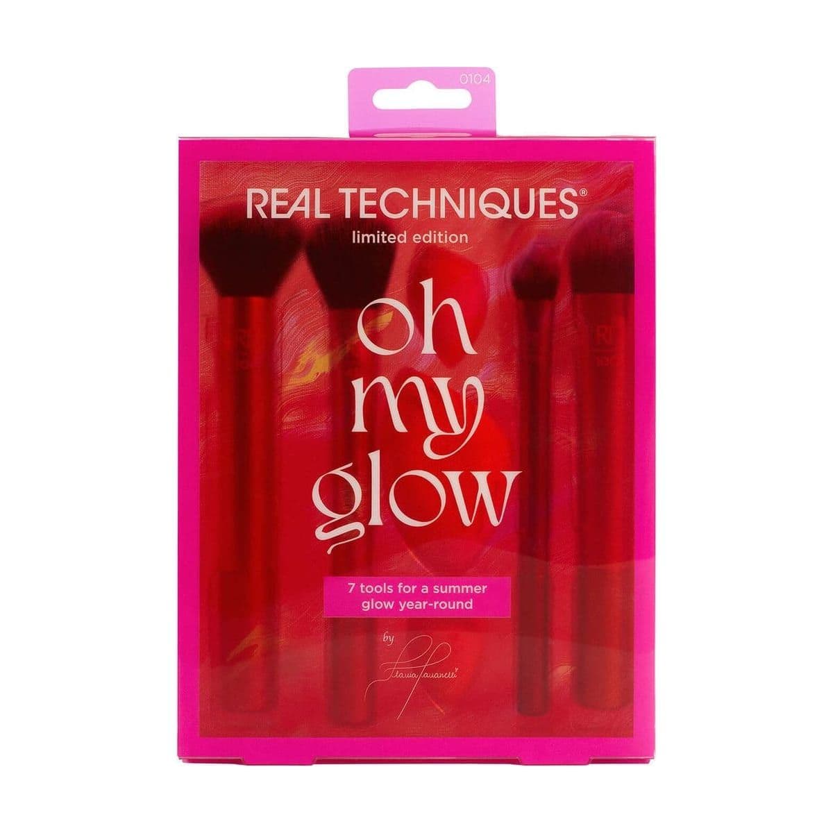 Embalagem de Kit de Pincéis Real Techniques Oh My Glow by Flavia Pavanelli