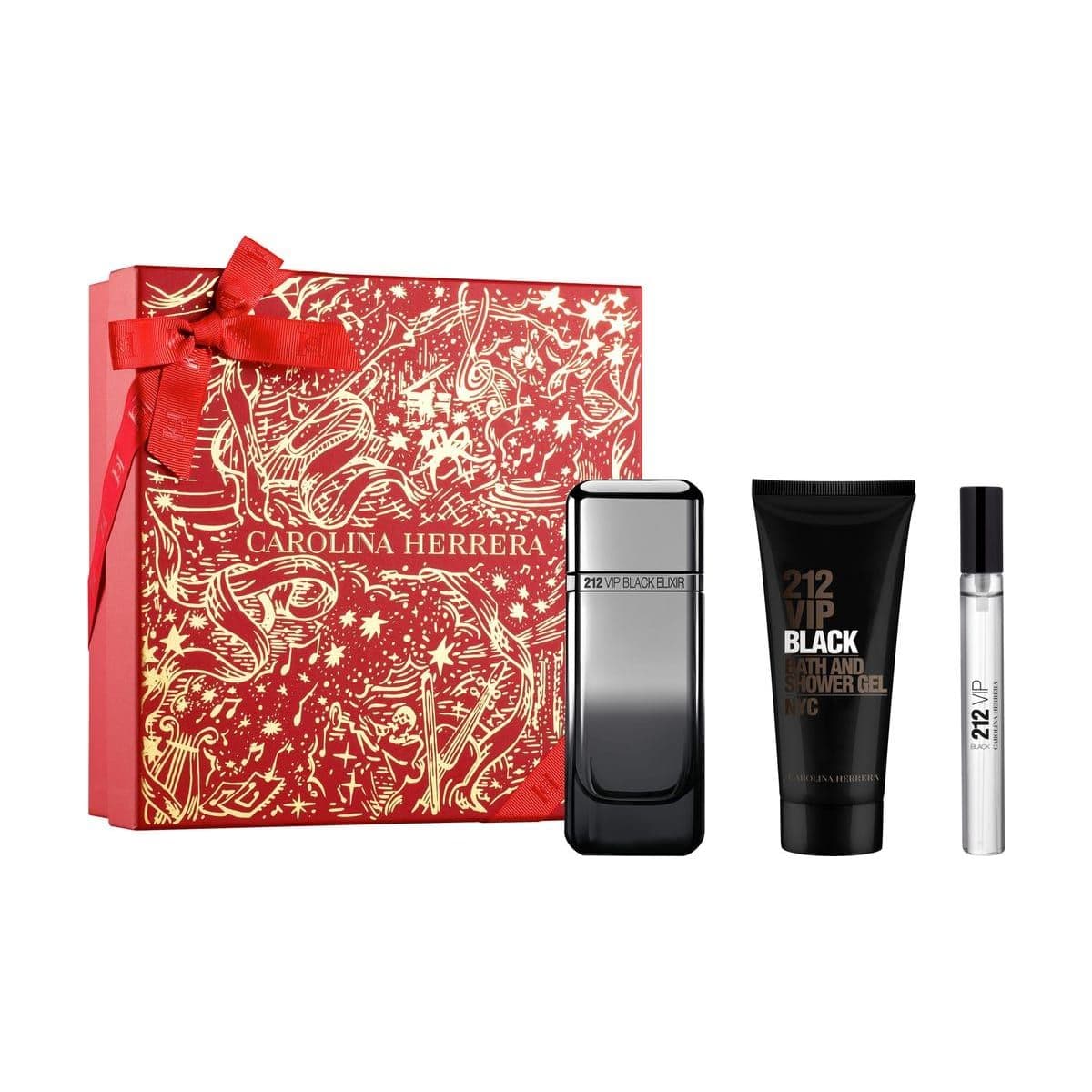 Embalagem de Kit Coffret Carolina Herrera 212 VIP Black Masculino Eau de Parfum Elixir