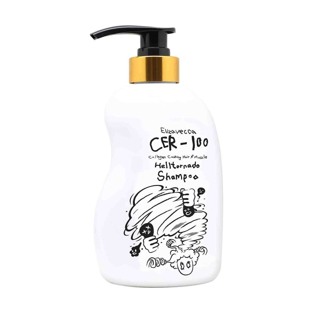Embalagem de Shampoo para Couro Cabeludo Elizavecca CER-100 Collagen Hair A+ Muscle Tornado