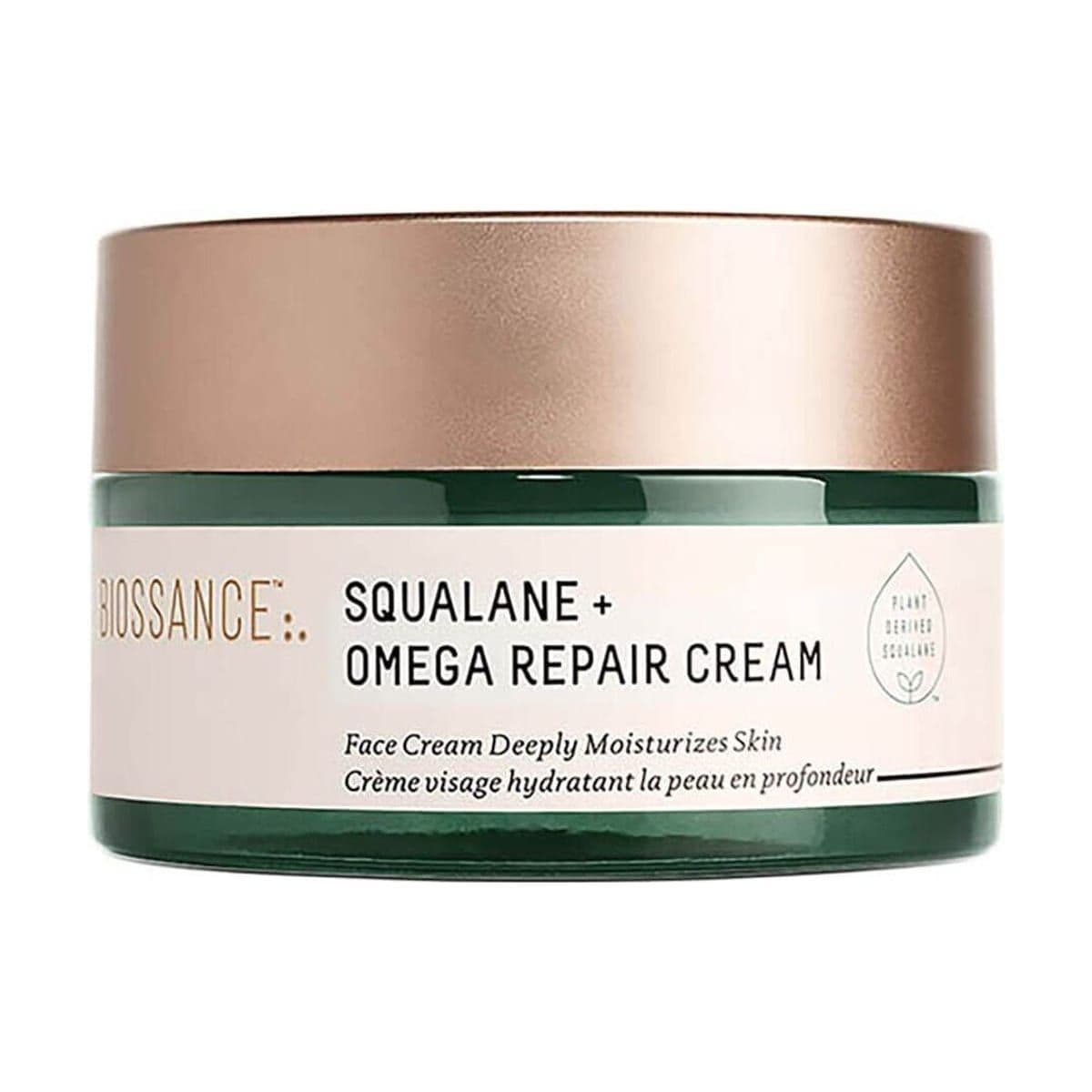 Embalagem de Creme Hidratante Reparador Biossance Ômega com Esqualano