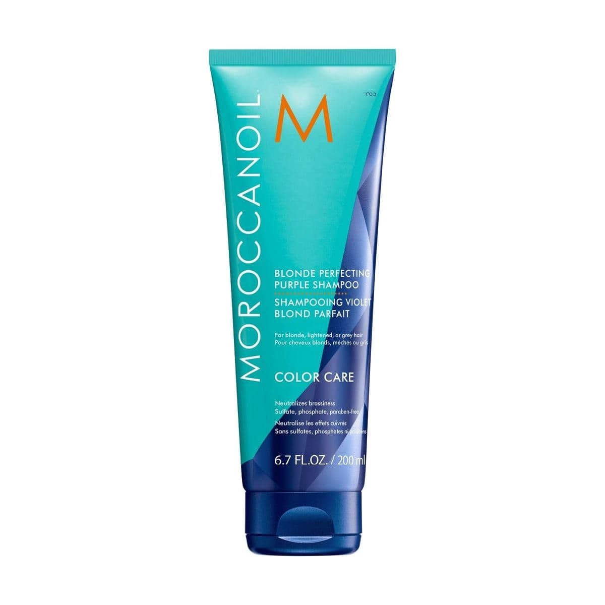 Embalagem de Shampoo Cuidado da Cor Violeta Moroccanoil Blonde Perfecting Purple