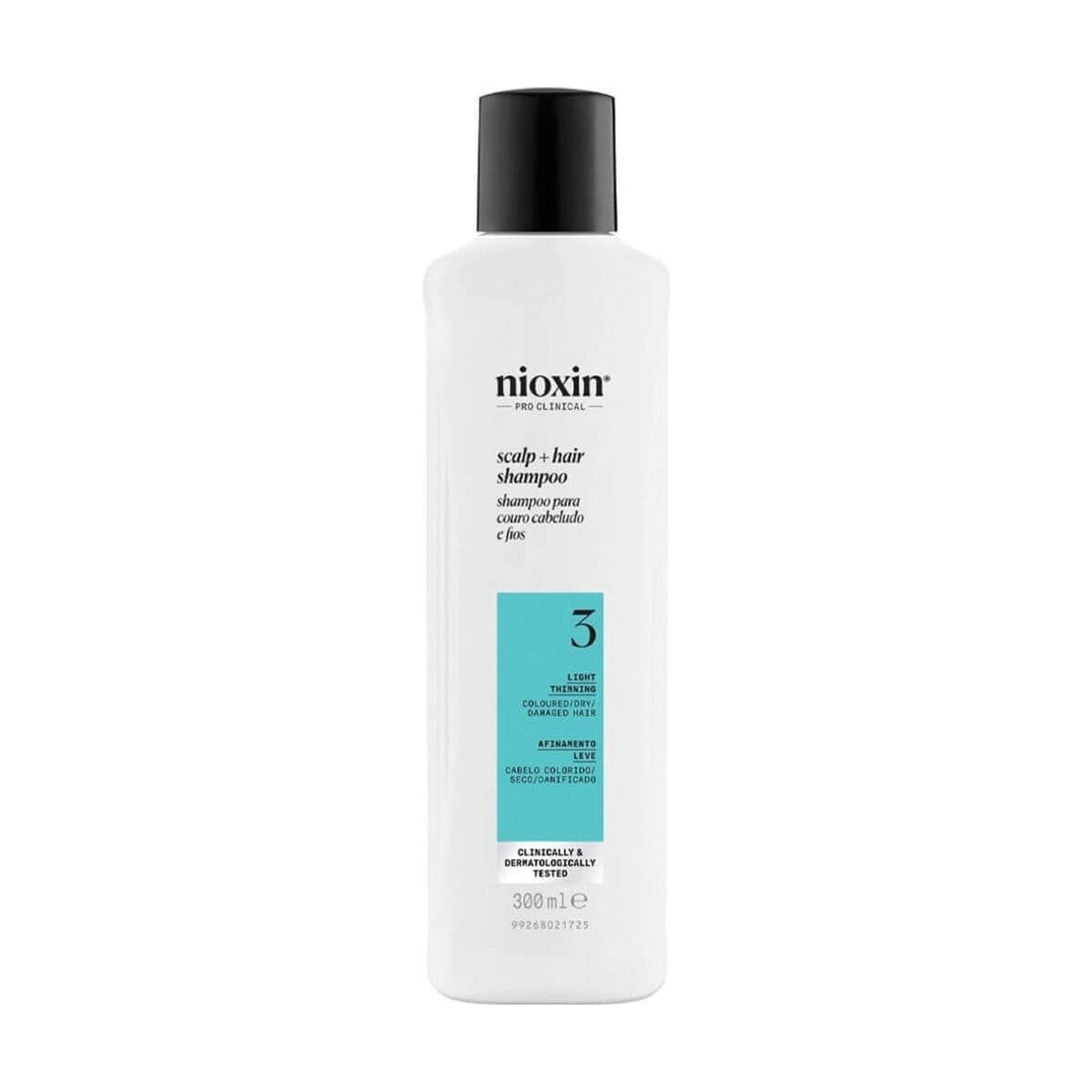 Embalagem de Shampoo para Cabelos Coloridos e Danificados Sistema 3 Nioxin
