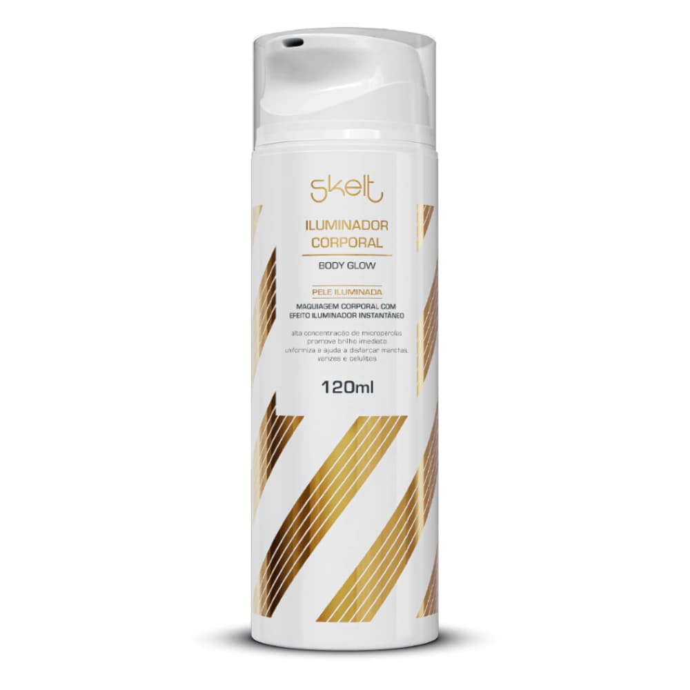 Embalagem de Iluminador Corporal Skelt – 120ml