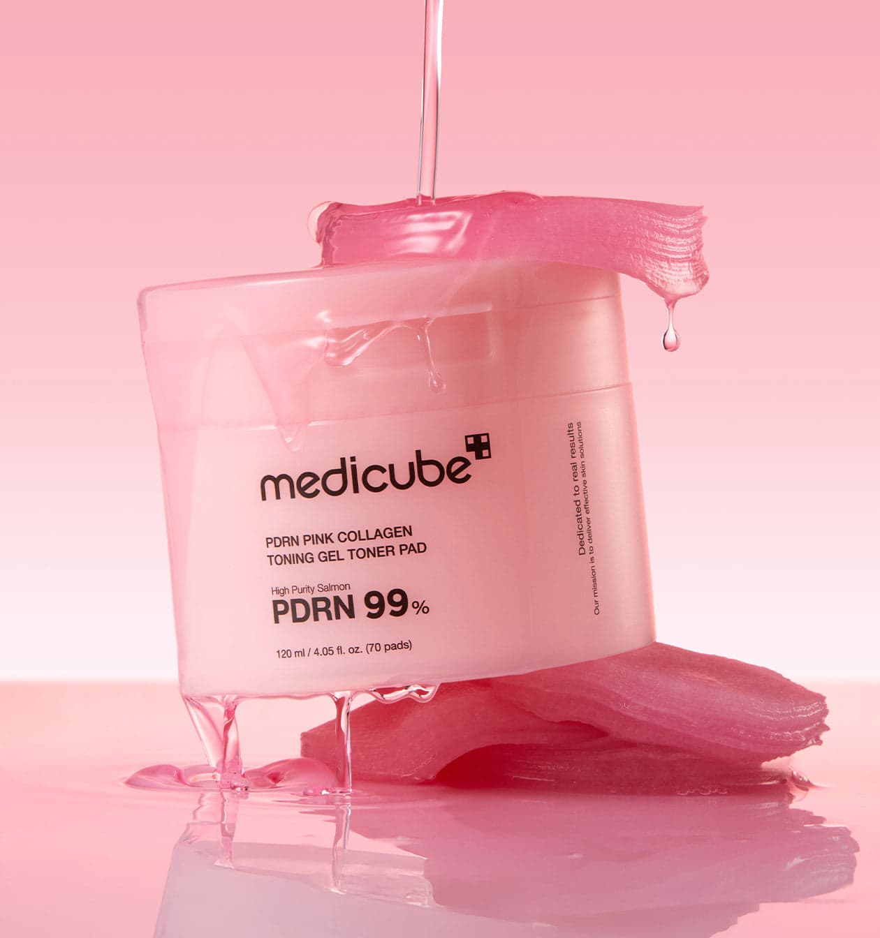 Embalagem de Medicube PDRN Pink Collagen Gel Toner Pad 120ml/70pads