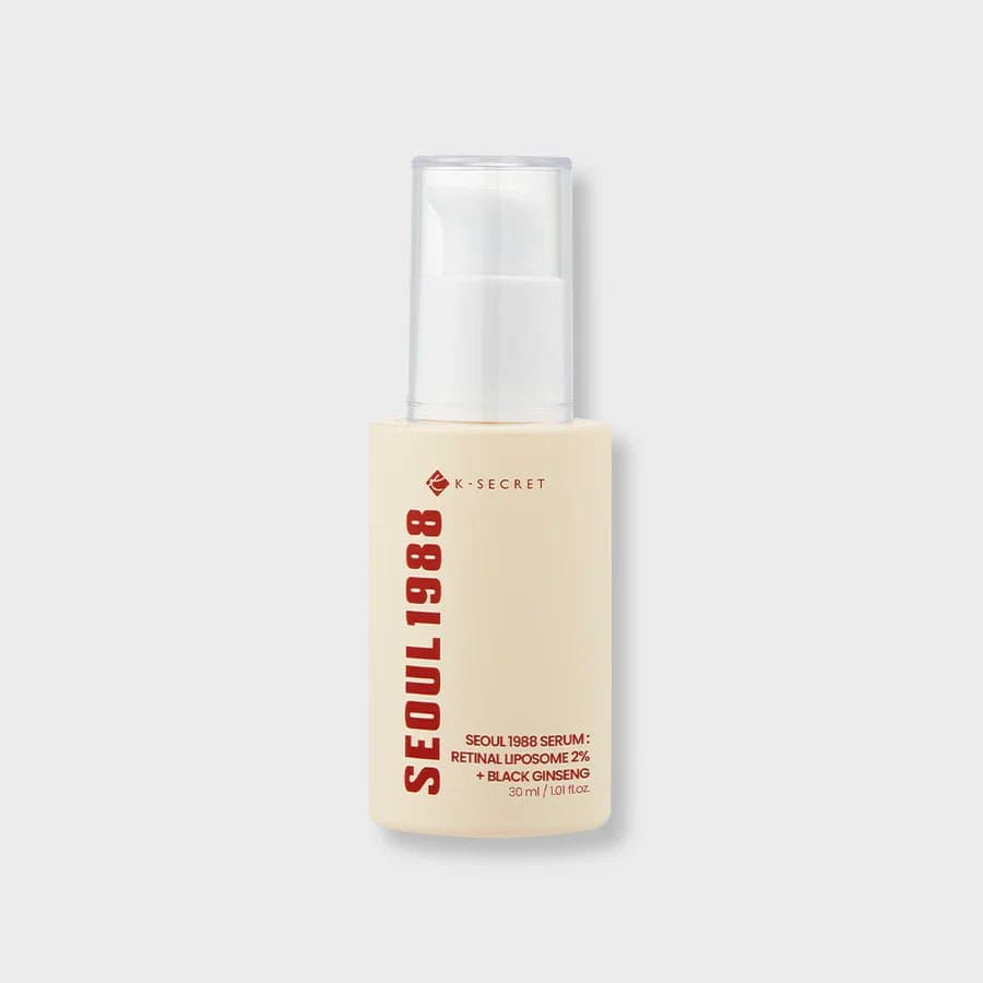 Embalagem de Sérum com Retinal 2% e Ginseng Preto K-Secret Seoul 1988